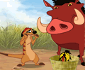 Ajude o Timão e o Pumba a pegar os insetos! Pegue o inseto e leve até o balde do Pumba!