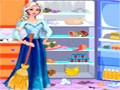 Elza Fridge Cleaning - Neste game da Frozen, ajude Elza Ã  colocar ordem em sua geladeira. Recolha o lixo colocando dentro de cada lixeira, limpe toda a sujeira pela cozinha e retire suas sobras para que fique tudo um brilho.